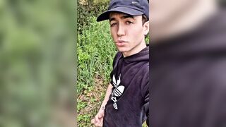 Lad Finishes off in Public Park Cruising