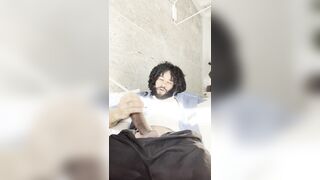 Sexy dark-hued fellow hand-job money-shot