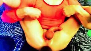 NAILED PLOW MACHINE ASSFUCK EJACULATION JIZZ FAKE PENIS GLIDED OUT