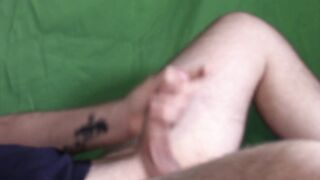 Real fledgling boy yells while jacking his meatpipe with stimulating fucktoy and grease