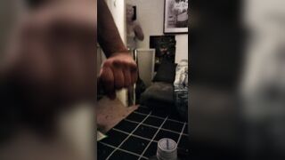 Meatpipe jacking while hetero roomy is strolling the room