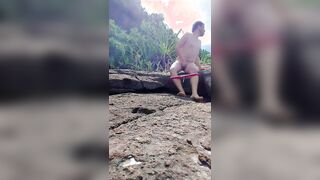 I flashed off on the rock on the beach and the fisherman nearly caught me.