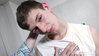 Slender dude with enormous pecker gets sensational hand job