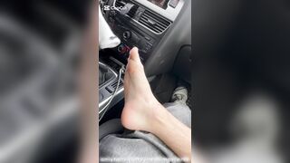 Public Feet wank in the van by step-dad stinkin odorous soles socks Exhibitionist naked soles bootlessly youngster