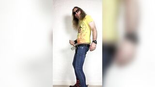 Longhairdude LongHair Lengthy Hair Stud Zombie Reaction in SprayOn skinnies and Vow Footwear