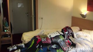 Ficht in motocross gear over who is going to be the bottom