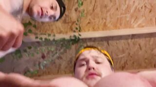 Yam-sized orb fellow get bra-stuffers deep-throated on by bros and spanked by phat sausages