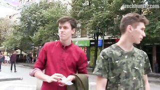 CZECH HUNTER 371 - Heterosexual Homies Dared To Deepthroat & Plumb Each Other For Some Fine Currency