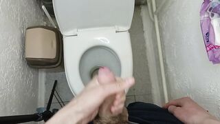 Wanking in the restroom huge stiffy while no one witnesses