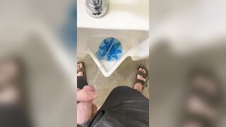 Pee Break at the Urinal. Figured I’d record it for those who like to witness guys pee.