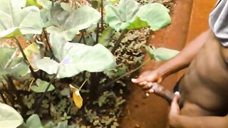 NEARLY SPLATTERED INEXPERIENCED TEENAGE NEARLY CAUGHT TUGGING OFF OUTSIDE