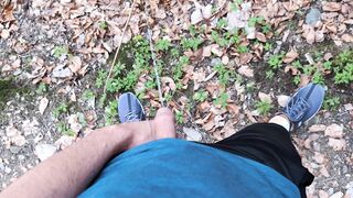 scorching sporty dude urinating outdoor