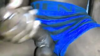 YAM-SIZED BAALS ROPED UP WHILE WANKING OFF