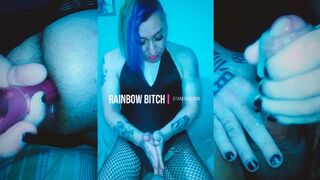 I jack while they pound my bum with a faux-cock