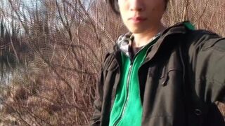 Jon Arteen takes his lad dinky outside, urinates in a lake and all of a sudden perceives the urge to jerk