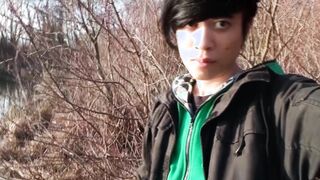 Jon Arteen takes his lad dinky outside, urinates in a lake and all of a sudden perceives the urge to jerk