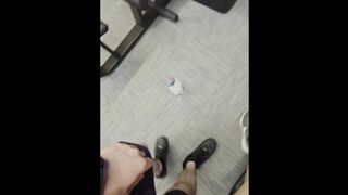 Youngster gets his butt finger-tickled in the gym