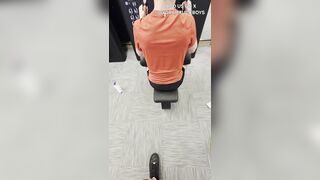 Youngster gets his butt finger-tickled in the gym