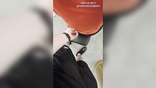 Youngster gets his butt finger-tickled in the gym