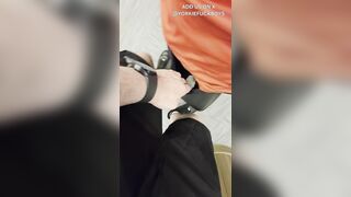 Youngster gets his butt finger-tickled in the gym