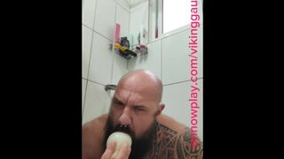 I crammed a tee-shirt with my jizm