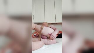 Excellent stockings and the ass fucking buttplug in sofa 1