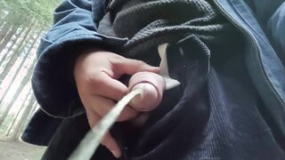 Pissing on you outdoor POINT OF VIEW - public urinate