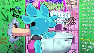 Slime deepthroats crocodile dinky in gloryhole