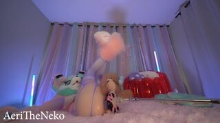 Bad Dragon Fucktoys On My Ravage Machine  AeriTheNeko  Yiff  Fursuit  Murrsuit  Femboy  Knotted