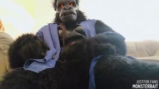 Changing Channels Film Dude Converts into a Gorilla and Milks Off Plus Monster Porno Trailers