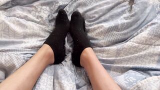Sumptuous Youngster Dude Plays With Socks And Soles