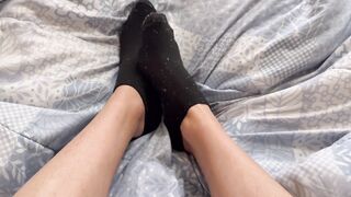 Sumptuous Youngster Dude Plays With Socks And Soles