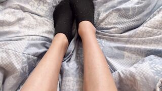 Sumptuous Youngster Dude Plays With Socks And Soles