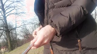 Femboy Posing, Displaying Bum in Park