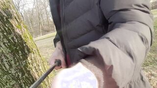 Femboy Posing, Displaying Bum in Park