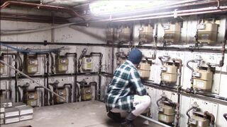 Workman in stockings