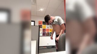 Bi Receptionist attempts on Underwear at WORK!