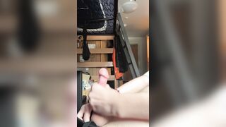 Naughty collage Lad masturbaites in dormitory