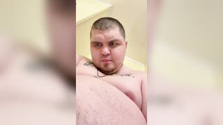 Gigantic fellow spunks all over