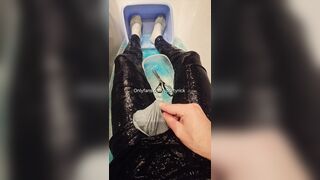 Tearing and jism in slime fitness clothes