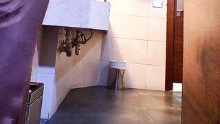 Highly risky downright nude in motel public shower