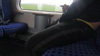 Immensely risky fapping off on a moving instruct in the middle of the day.