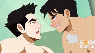 Mako and Wing cock rub their fuck-sticks until they jism.