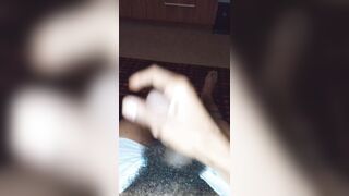 Yam-sized dark-hued fuckpole money-shot