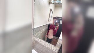 Fapping My XXL Cock At A Public Restaurant’s Bathtub