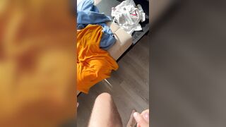 Tugging off from motel window