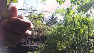 Insane & Dangled: Japanese Man Showcases Off His Meaty Beef whistle and Phat Jizm in the Woods