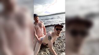 Youngsters Public Beach Condom-free Spunk