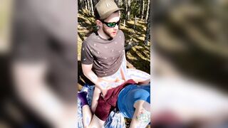 Jizzing In Lads Rump Public Outdoors