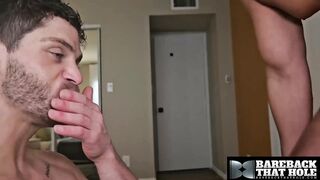 BAREBACKTHATHOLE Insatiable Top AJ Mambie Moist Man-meat Prepared For Sans a condom Sesh With King Scott